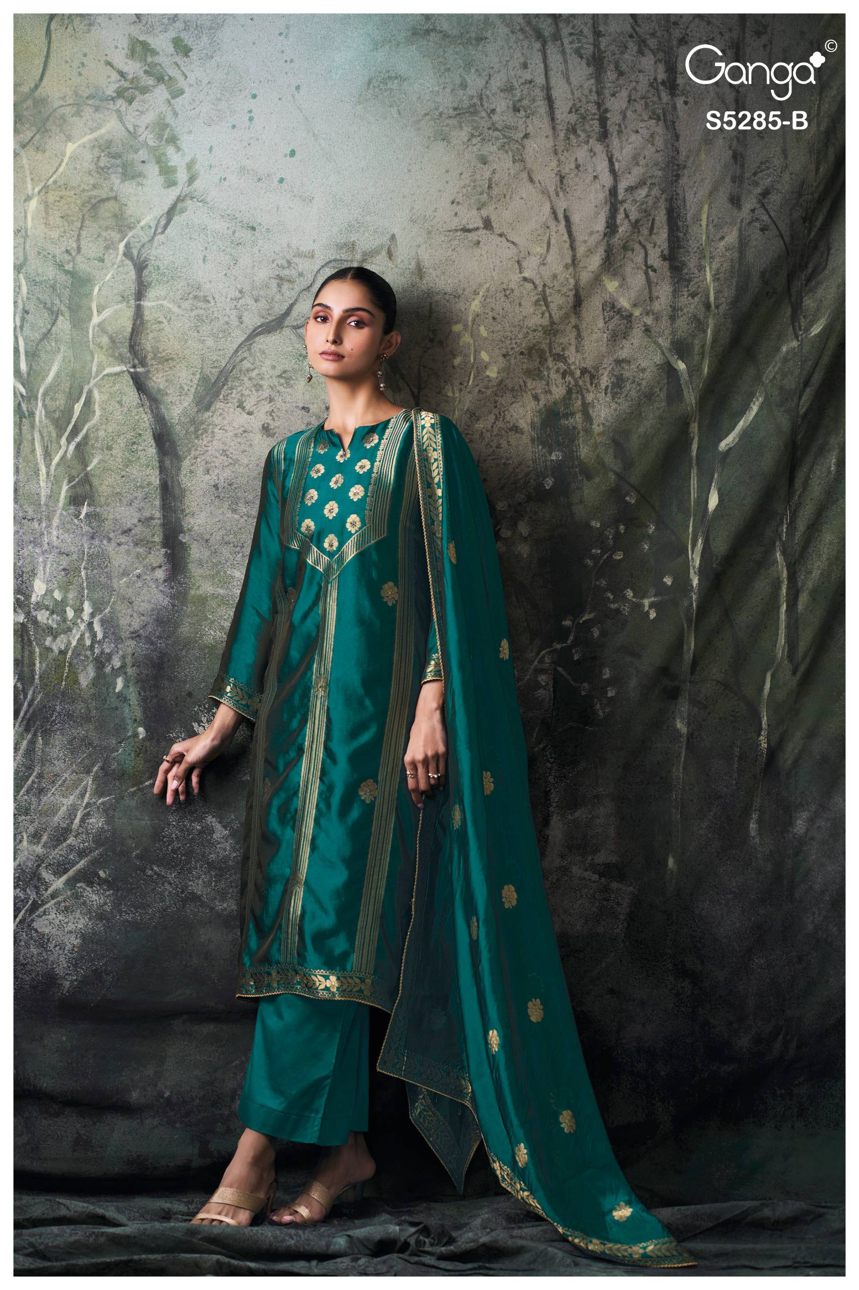 5285 SERIES BY GANGA FASHION Beautiful Colourful PURE VISCOSE Dresses At Wholesale Price